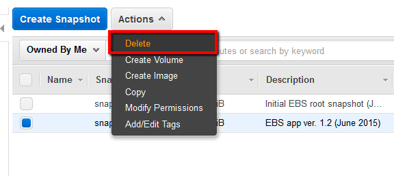 Click Actions dropdown button from the dashboard top menu and select Delete