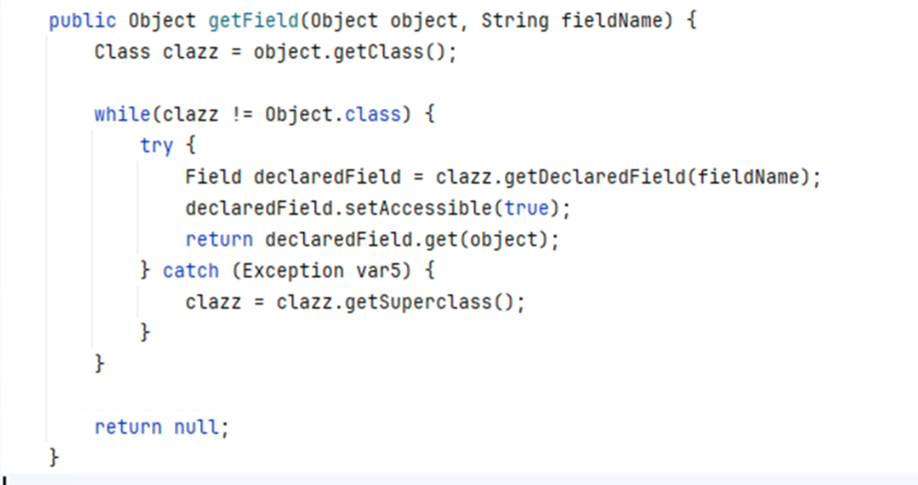 Figure 6. The getField method