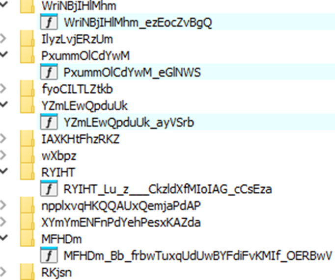 Figure 1. Obfuscated function names as shown in decompiler