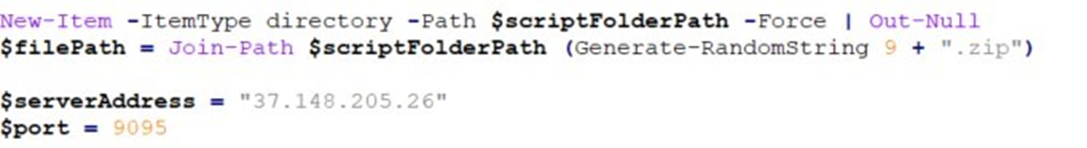 Figure 10. The generation of the zip file upon download from the server address