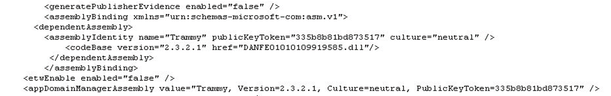 Figure 23. The config file to execute the BBTok DLL