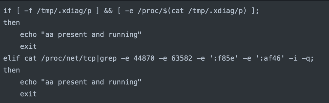 Cheques if a malicious binary is running 