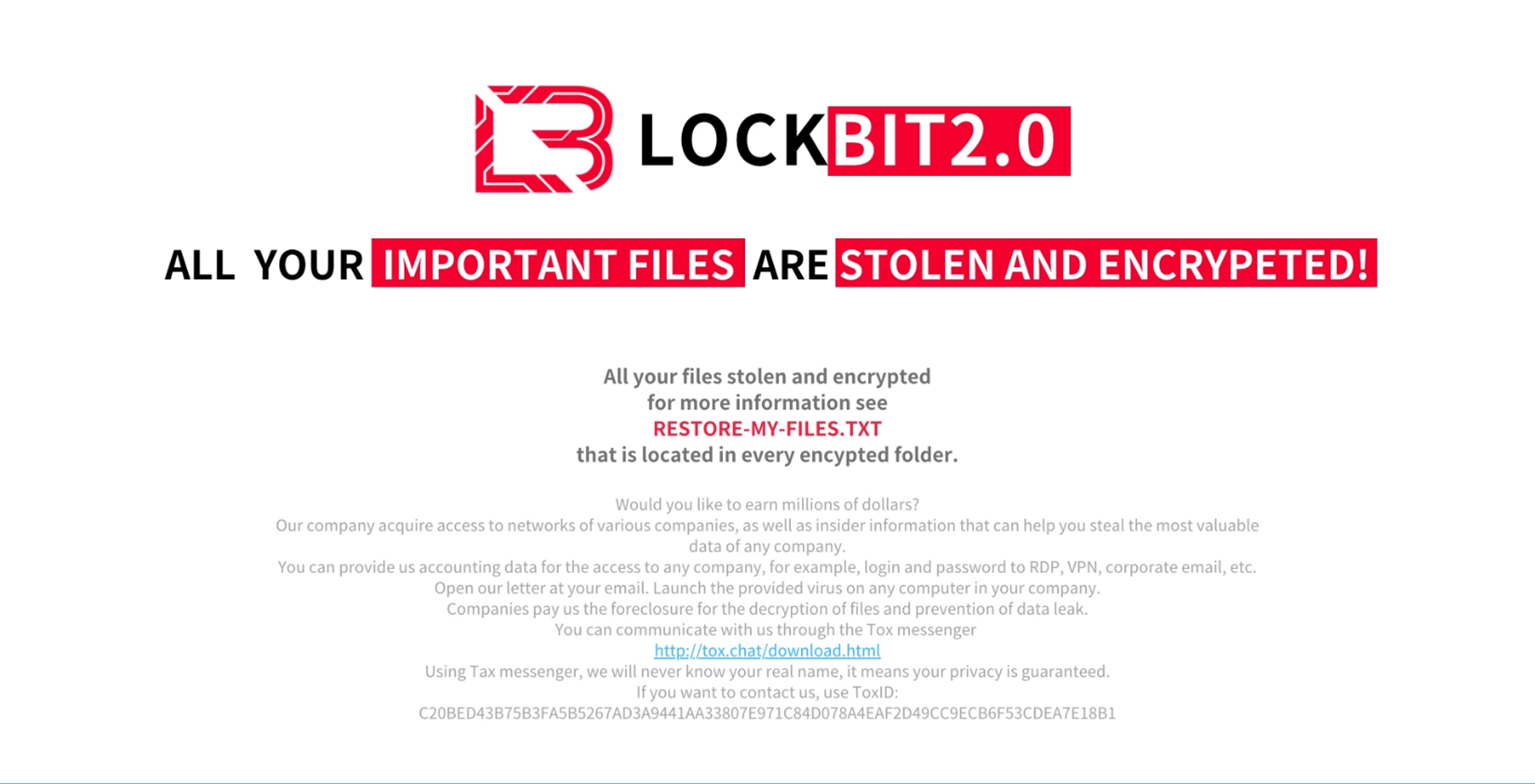 桌布變成一張偷來或是從 LockBit 勒索病毒複製出來的照片。