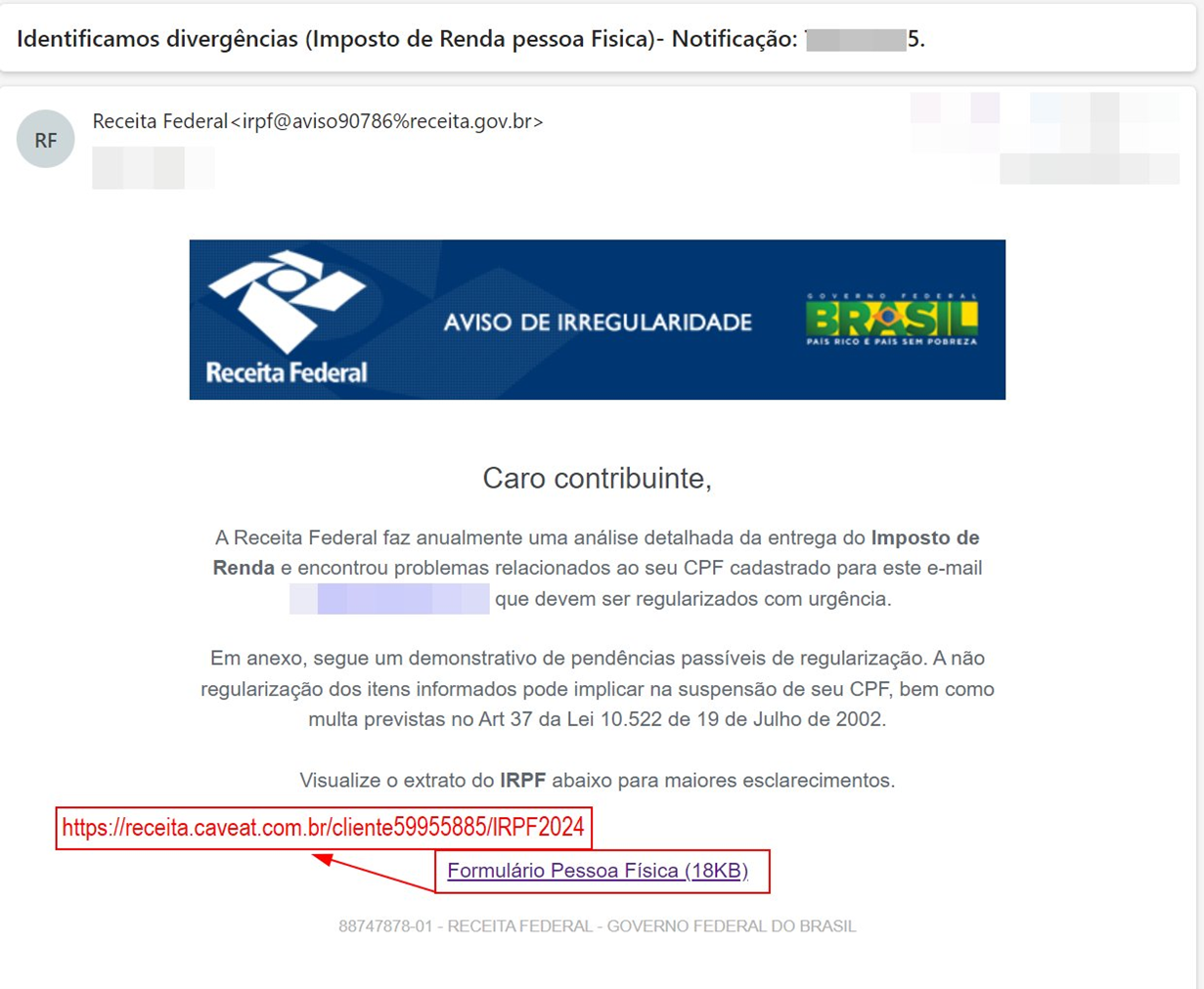 Example of the spear phishing email whose final payload is the Astaroth malware