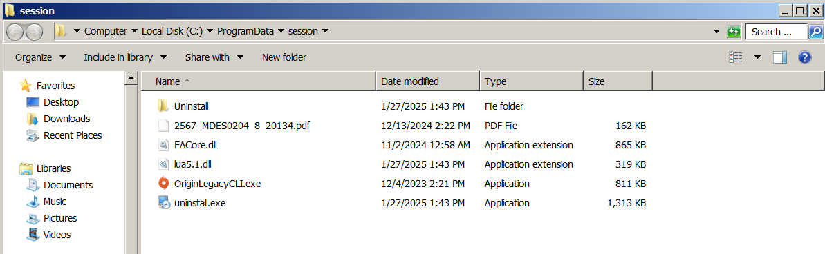 Figure 2. Files dropped by IRSetup.exe