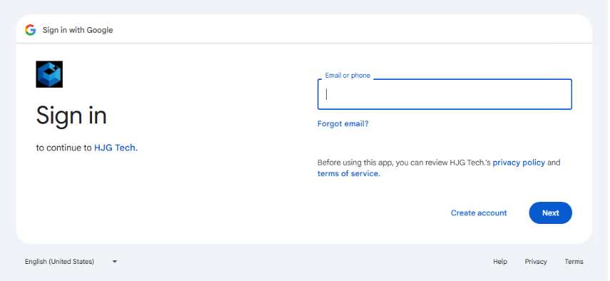The OAuth consent page