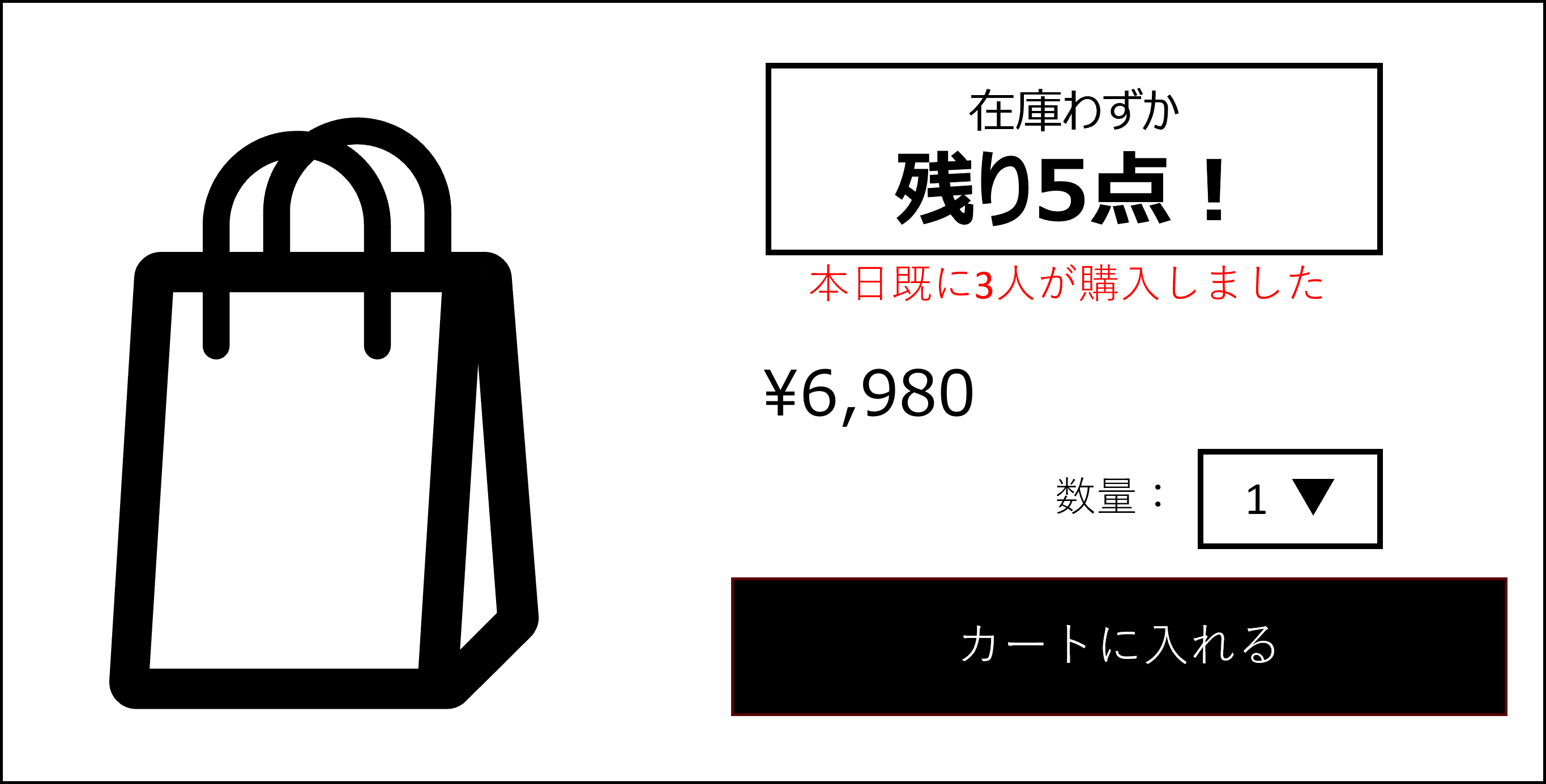 Scarcity（希少性強調型）の表示例