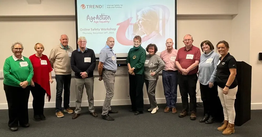 Group photo of attendees at the Trend Micro internet safety workshop with facilitator, Avril Ronan in Cork, Ireland.